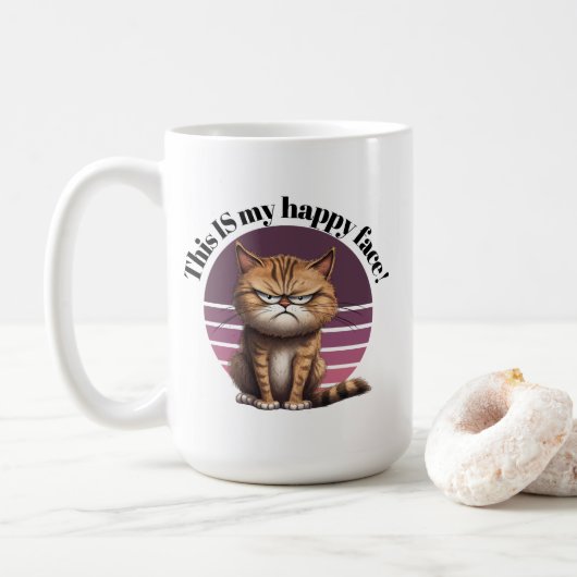 Das ist mein glückliches Gesicht! Grumpy Cat Kaffeetasse (Mit Donut)