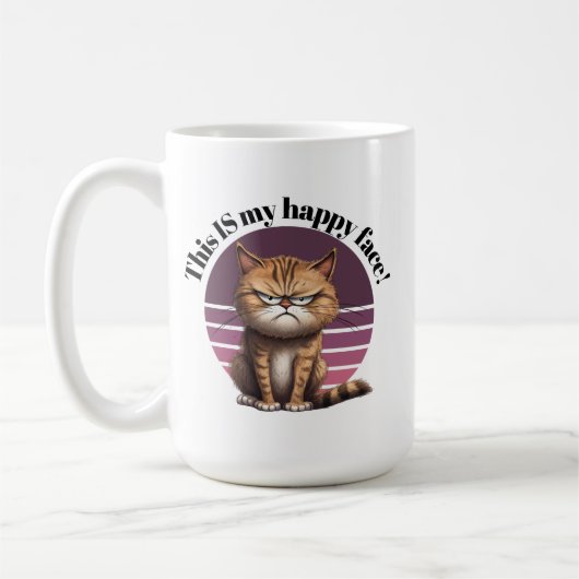 Das ist mein glückliches Gesicht! Grumpy Cat Kaffeetasse (Links)