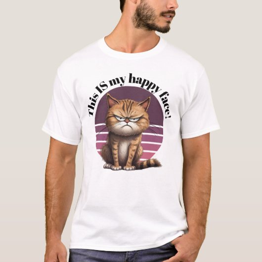 Das ist mein glückliches Gesicht! Grumpy Cat T-Shirt (Vorderseite)