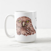 Das ist mein glückliches Gesicht! Grumpy Owl Kaffeetasse (Links)