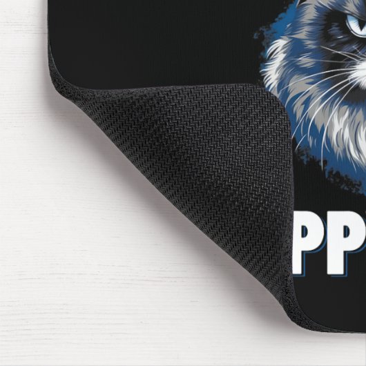 Das ist mein glückliches Gesicht - lustige Katze m Mousepad (Ecke)