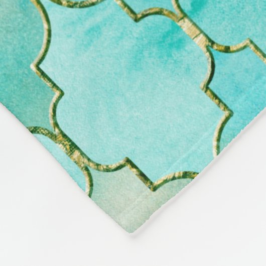 Das ist mein glückliches marokkanisches Aqua-Goldm Fleecedecke (Ecke)