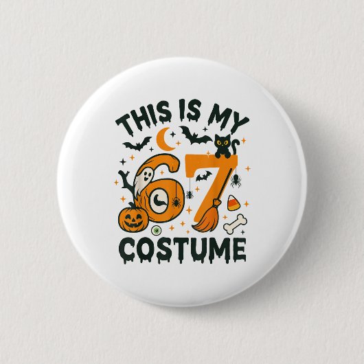 Das ist mein Halloween 67 Kostüm Meme Sprüche 6 7 Button (Vorderseite)