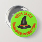 Das ist mein Halloween-Kostüm Grüner Schwarzer Hex Button (Vorne & Hinten)