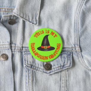 Das ist mein Halloween-Kostüm Grüner Schwarzer Hex Button