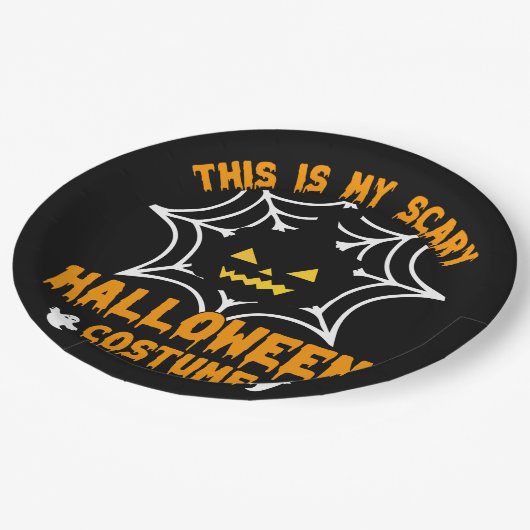 Das ist mein Halloween-Kostüm Pappteller (Schrägansicht)