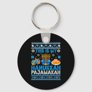 Das ist mein Hanukkah-Pajamakah-hässliches-Chanuka Schlüsselanhänger