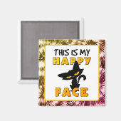 Das ist mein Happy Face Crazy Cat Cartoon Magnet (Vorderseite/Rückseite)