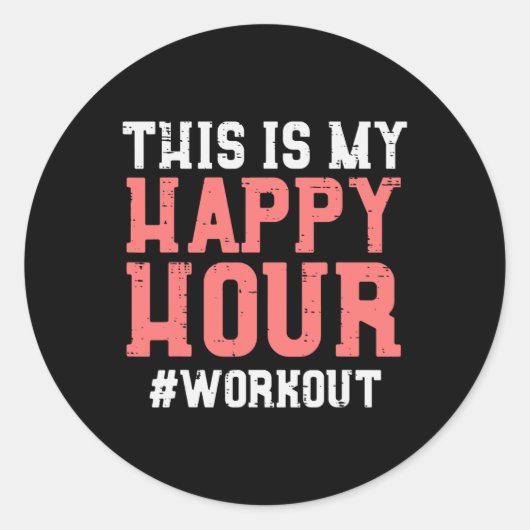 Das ist mein Happy Hour Workout Cool Gym Fitness M Runder Aufkleber (Vorderseite)