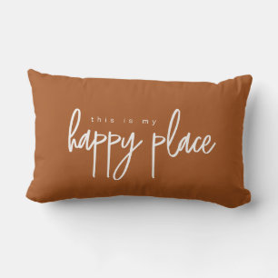 Das ist mein Happy Place Modern Terra Cotta Lendenkissen