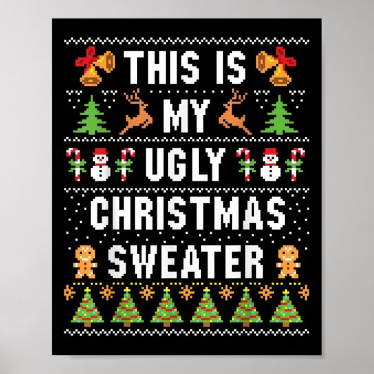 Das ist mein hässlicher Pullover Kurzer Weihnachts Poster (Vorne)