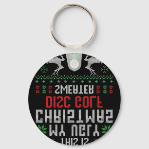 Das ist mein hässlicher Weihnachts-Disc-Golf-Pullo Schlüsselanhänger