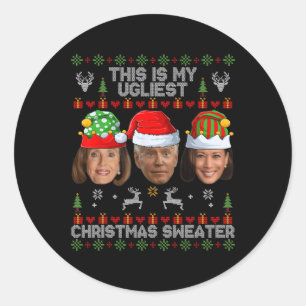 Das ist mein hässlicher Weihnachts-Sweater Funny J Runder Aufkleber