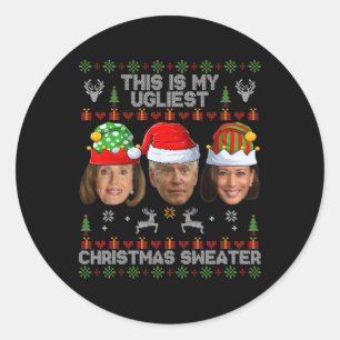 Das ist mein hässlichster Weihnachtspullover Lusti Runder Aufkleber