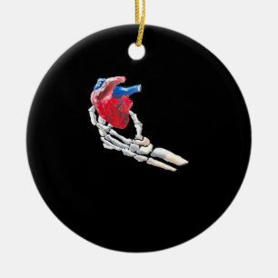 Das ist mein Herz - Skeletton Herz Hände Keramik Ornament