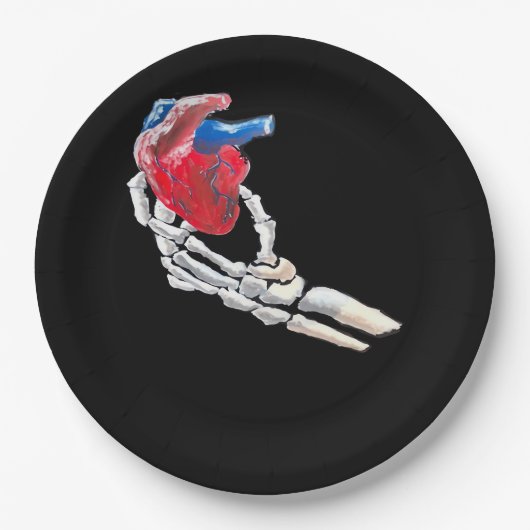 Das ist mein Herz - Skeletton Herz Hände Pappteller (Vorderseite)