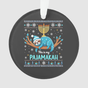 Das ist mein jüdischer Pajamakah Hanukkah Ugly Swe Ornament