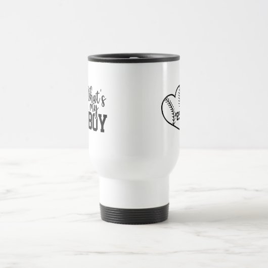 Das ist mein Junge Custom Baseball Mama Softball M Reisebecher (Mittel)