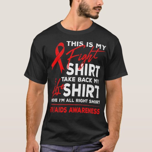 Das ist mein Kampf gegen HIV AIDS Bewusstsein Red  T-Shirt (Vorderseite)