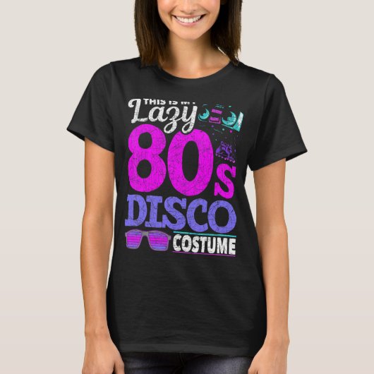 Das ist mein Lazy 80er Disco Costume Party Music E T-Shirt (Vorderseite)