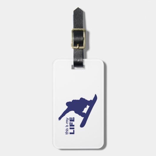 Das ist mein Leben (Snowboarden) Gepäckanhänger (Vorderseite vertikal)