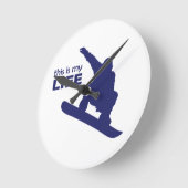 Das ist mein Leben (Snowboarden) Runde Wanduhr (Winkel)