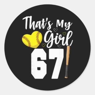 Das ist mein Mädchen Nummer #67 Softll Nummer 67 Runder Aufkleber