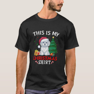 Das ist mein Malteser Hund Weihnachtsmannmütze Wei T-Shirt
