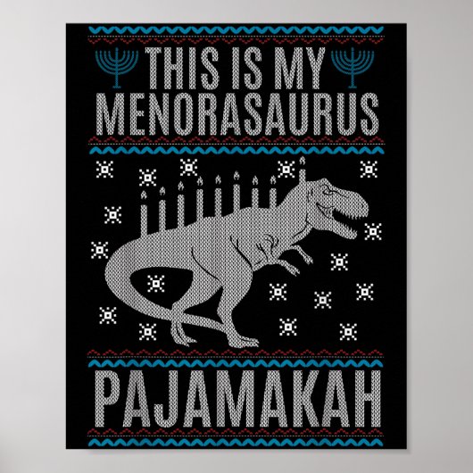 Das ist mein Menorah-Saurus Happy Hanukka Dinosaur Poster (Vorne)