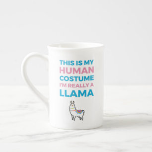 Das ist mein menschliches Kostüm - Lama Edition I Porzellantasse