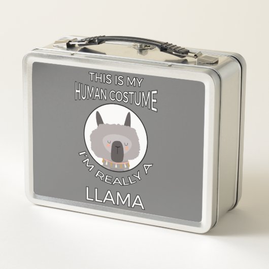 Das ist mein menschliches Kostüm - Llama Edition I Metall Brotdose (Rückseite)