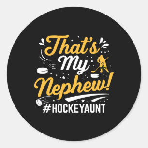 Das ist mein Neffe Eishockey Tante Torwart Spieler Runder Aufkleber
