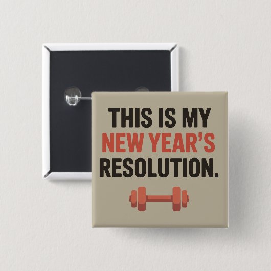 Das ist mein Neujahrsvorsatz Motivationsstudio Button (Vorne & Hinten)