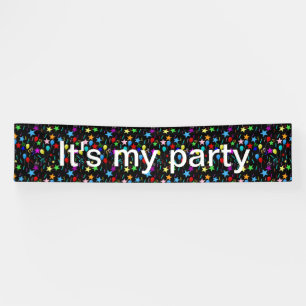 Das ist mein Party auf schwarzem Hintergrund Banner