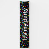 Das ist mein Party auf schwarzem Hintergrund Banner (Vertikal)