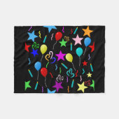 Das ist mein Party auf schwarzem Hintergrund Fleecedecke (Vorderseite (Horizontal))