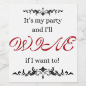 Das ist mein Party Weinetikett (Einzelnes Label)