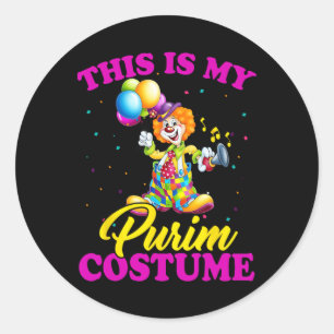 Das ist mein Purimkostüm, jüdisches Purim-Geschenk Runder Aufkleber