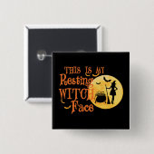 Das ist mein ruhendes Hexengesicht - lustiges Hall Button (Vorne & Hinten)