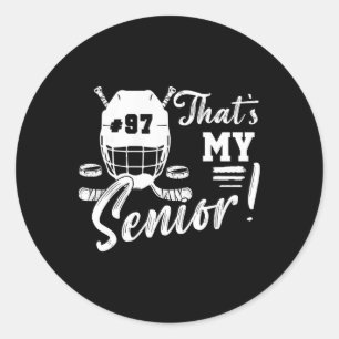 Das ist mein Senior Hockey Trikot Nummer 97 Hockey Runder Aufkleber