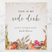 Das ist mein Side-Disc | Funny Erntedank Weinetikett (Einzelnes Label)