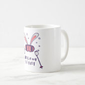 Das ist mein Ski-Anzug-Kaninchen mit Skistöcken Kaffeetasse (VorderseiteRechts)