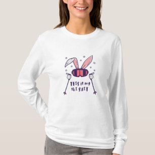 Das ist mein Ski-Anzug-Kaninchen mit Skistöcken T-Shirt