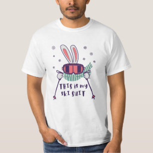 Das ist mein Ski-Anzug-Kaninchen mit Skistöcken T-Shirt