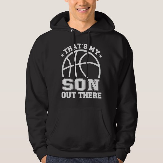 Das ist mein Sohn da draußen Basketball Mama Vater Hoodie (Vorderseite)