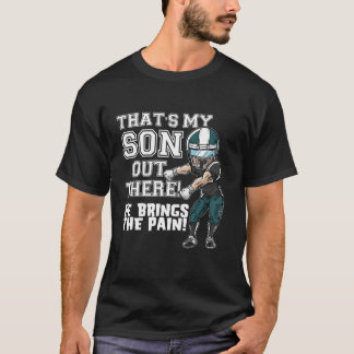 Das ist mein Sohn da draußen Green Football Mama V T-Shirt