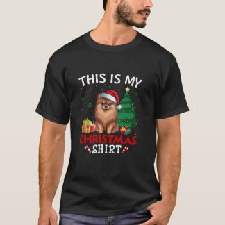 Das ist mein Spitz Dog Weihnachtsmannmütze Weihnac T-Shirt