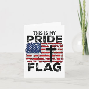 Das ist mein Stolz Flag Jesus Cross US American 4. Karte