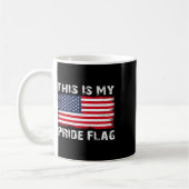Das ist mein Stolz Flag USA Amerikaner 4. Juli Pat Kaffeetasse (Links)