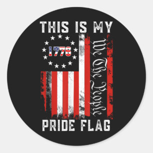 Das ist mein Stolz Flag USA Amerikaner 4. Juli Pat Runder Aufkleber